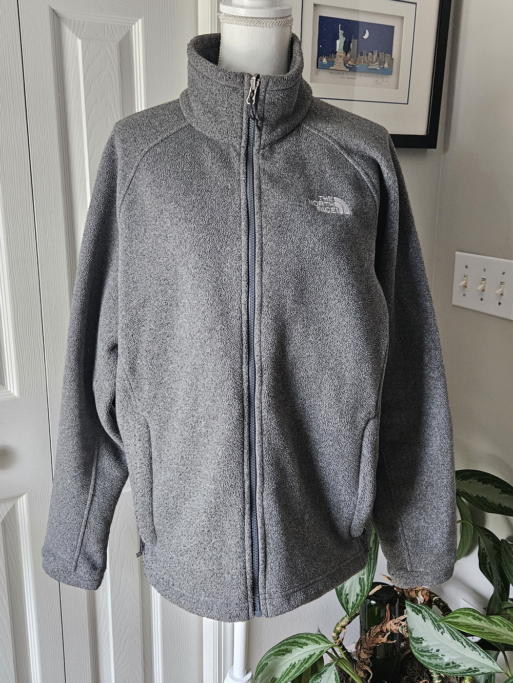 The North Face Men's Gray Full-Zip Fleece Jacket